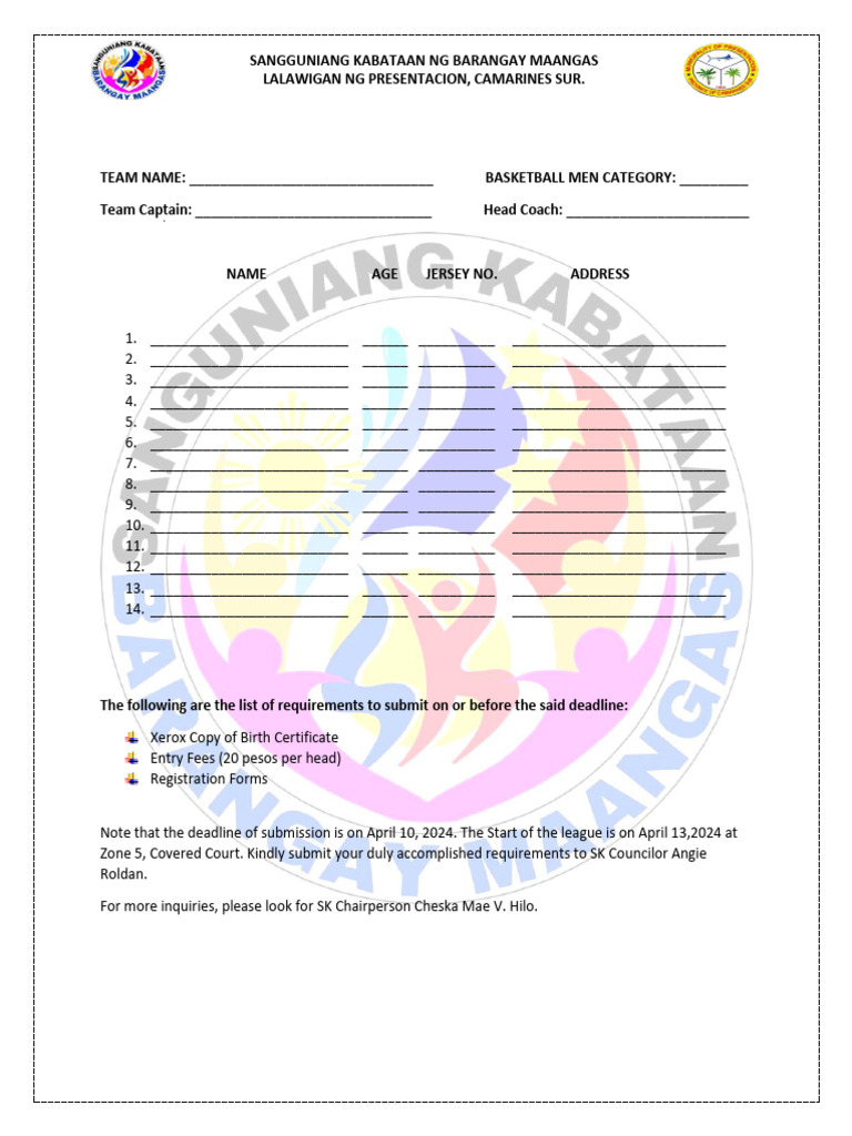 Basketball Registration Requirements 2024 | PDF