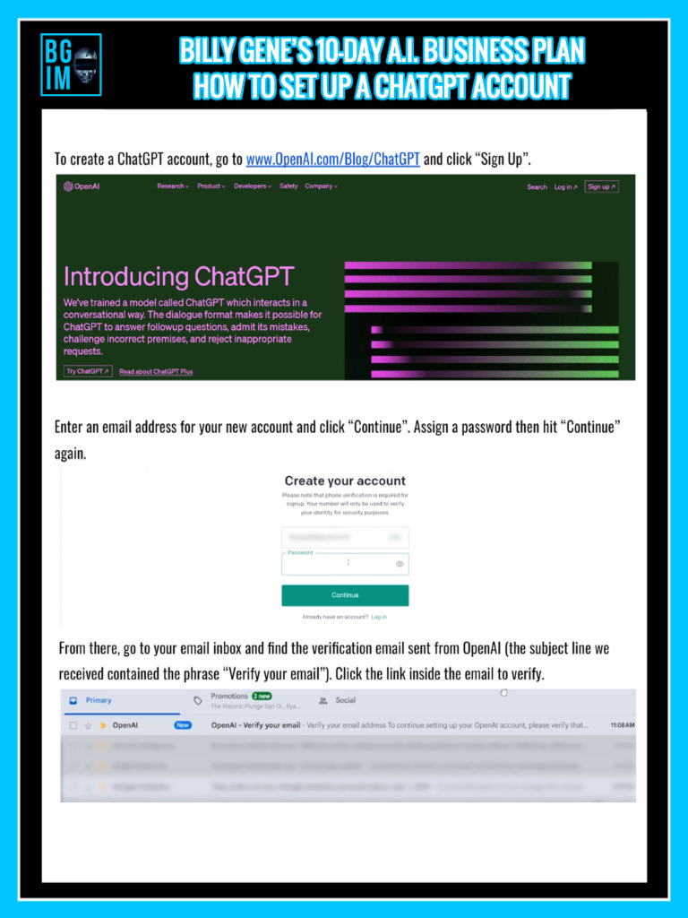 10 Day Ai Business Plan How To Set Up A Chatgpt Account Pdf