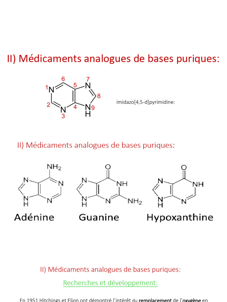 Médicaments analogues des bases puriques | PDF | Inhibiteur enzymatique ...