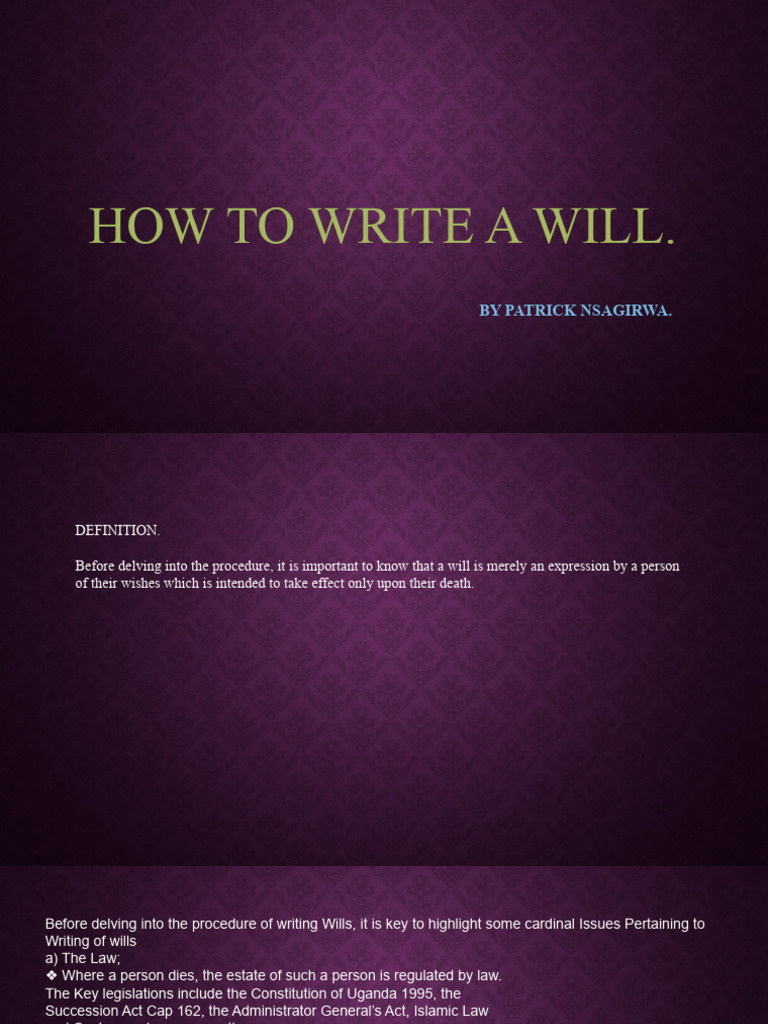 How to write a will pdf