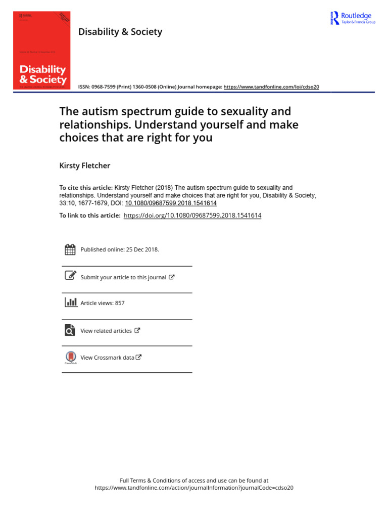 Autism Spectrum: Sexuality & Relationships Guide | PDF | Autism ...