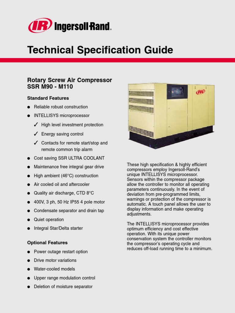 Ingersoll Rand Ssr 90 110kw Manufactured Goods Technology Engineering