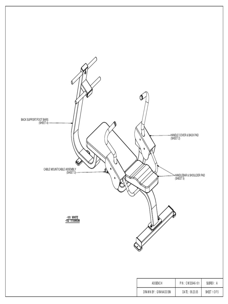Back support foot bars sheet 4 101 white 102 titanium pdf