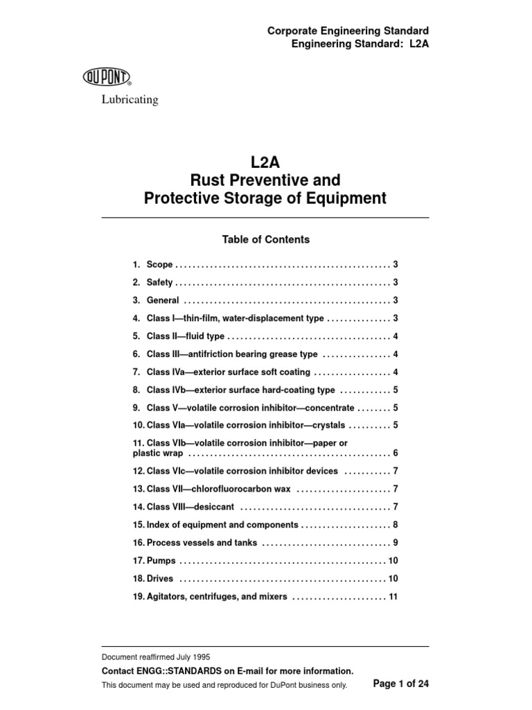DuPont L2A Rust Prevention and Storage | PDF | Rust | Materials