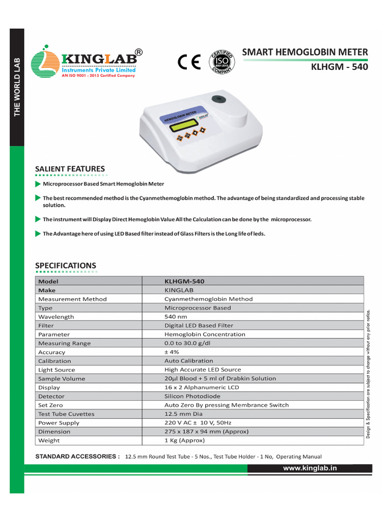1 Hemoglobinometer | PDF