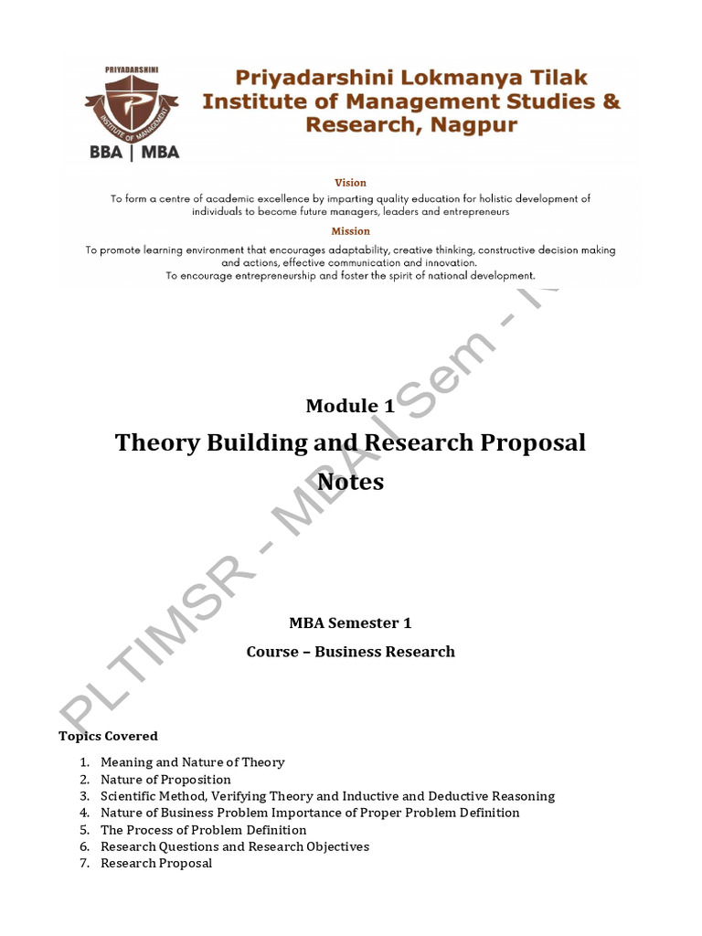 Business Research Theory and Proposal Guide | PDF | Inductive Reasoning ...