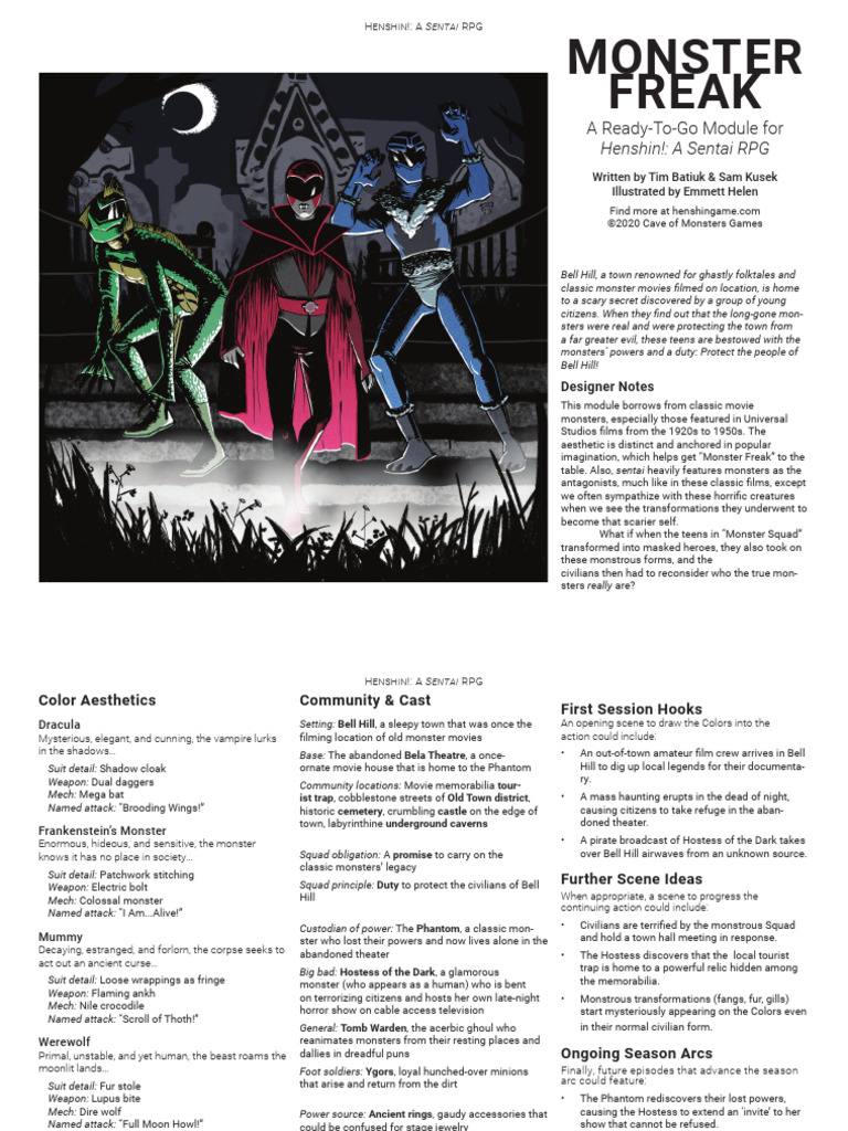 Sentai RPG: Monster Freak Module | PDF | Monsters