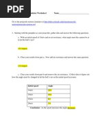 Projectile Motion Simulator Worksheet