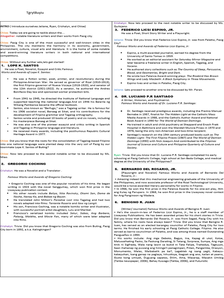 Script | PDF | Tagalog Language | Languages