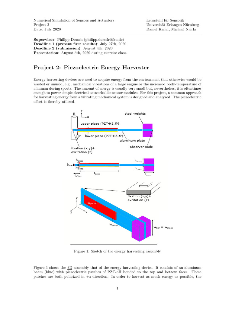 Piezoelectric Energy Harvester Simulation | PDF | Energy Harvesting ...