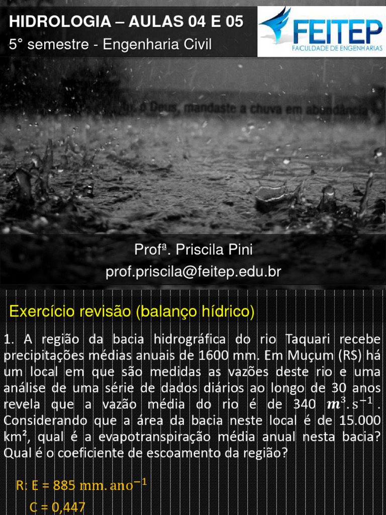 Aula 4 e 5 | PDF | Chuva | Umidade