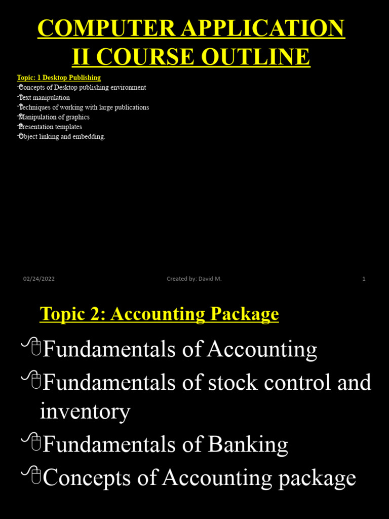 Computer Application II Certificate Notes | PDF | Debits And Credits