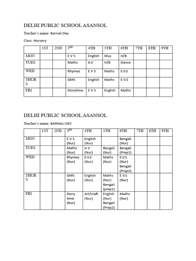 Teacher s time table format 1 1 pdf