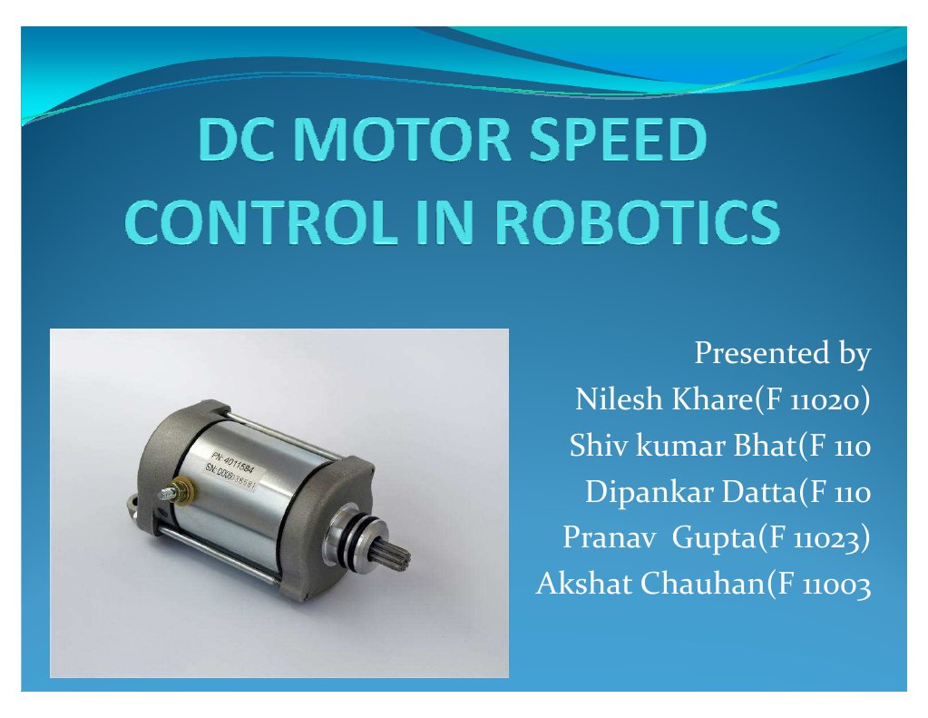 DC Motor Control in Robotics | PDF