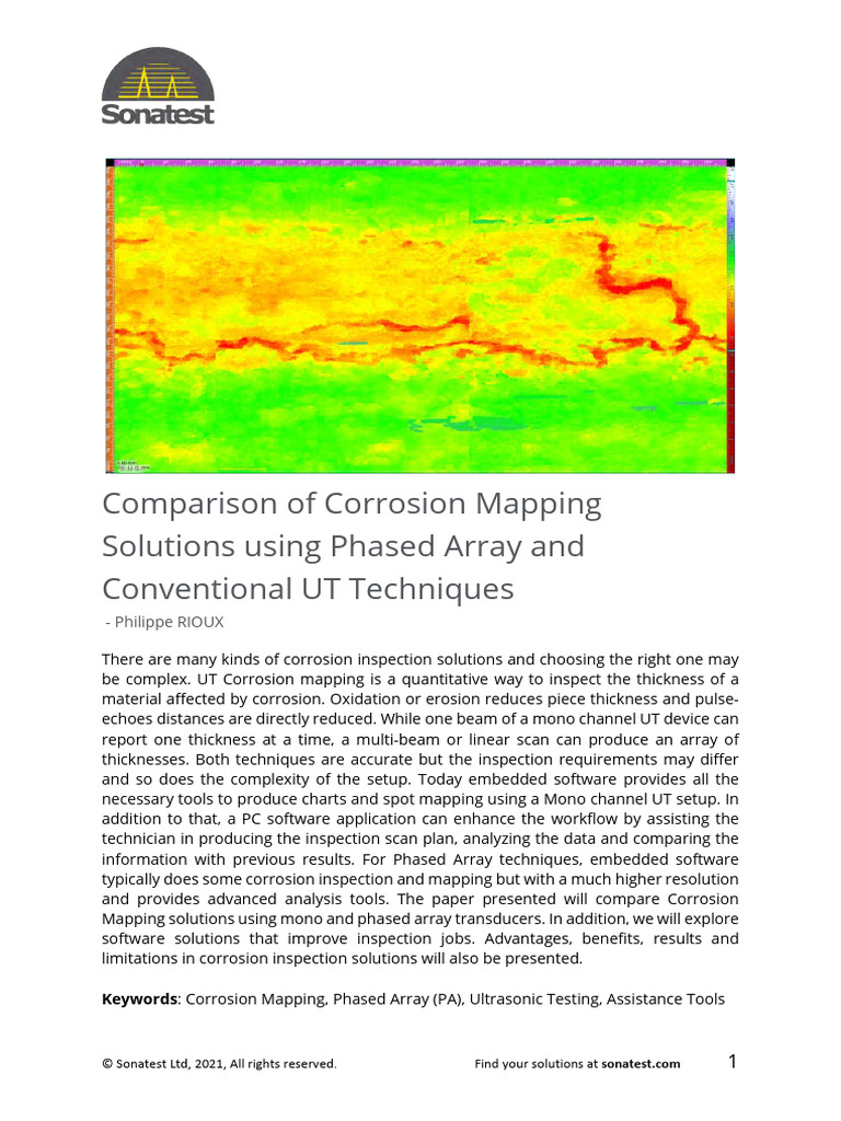 Corrosion Mapping: UT vs. Phased Array | PDF