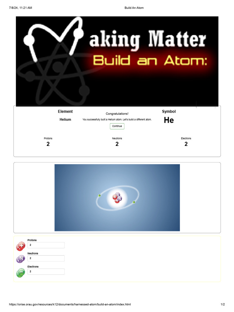 Build An Atom | PDF
