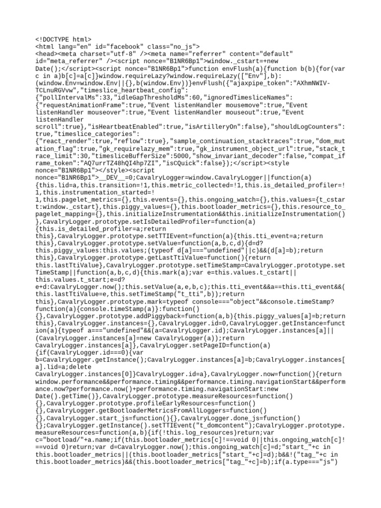 Facebook Page Source Code Analysis | PDF