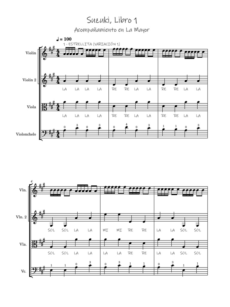Suzuki Book 1 String Ensemble Guide | PDF | Musical Instruments | Music ...