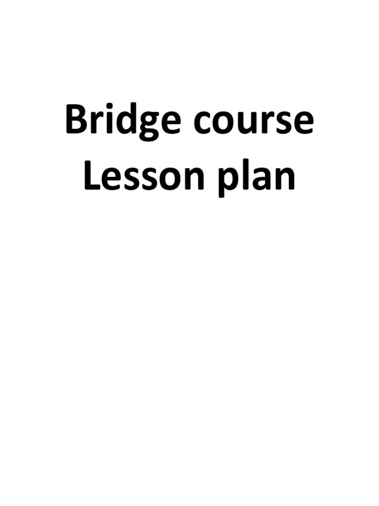 Bridge Corse Lesson Plan 2024 Grade 4 | PDF