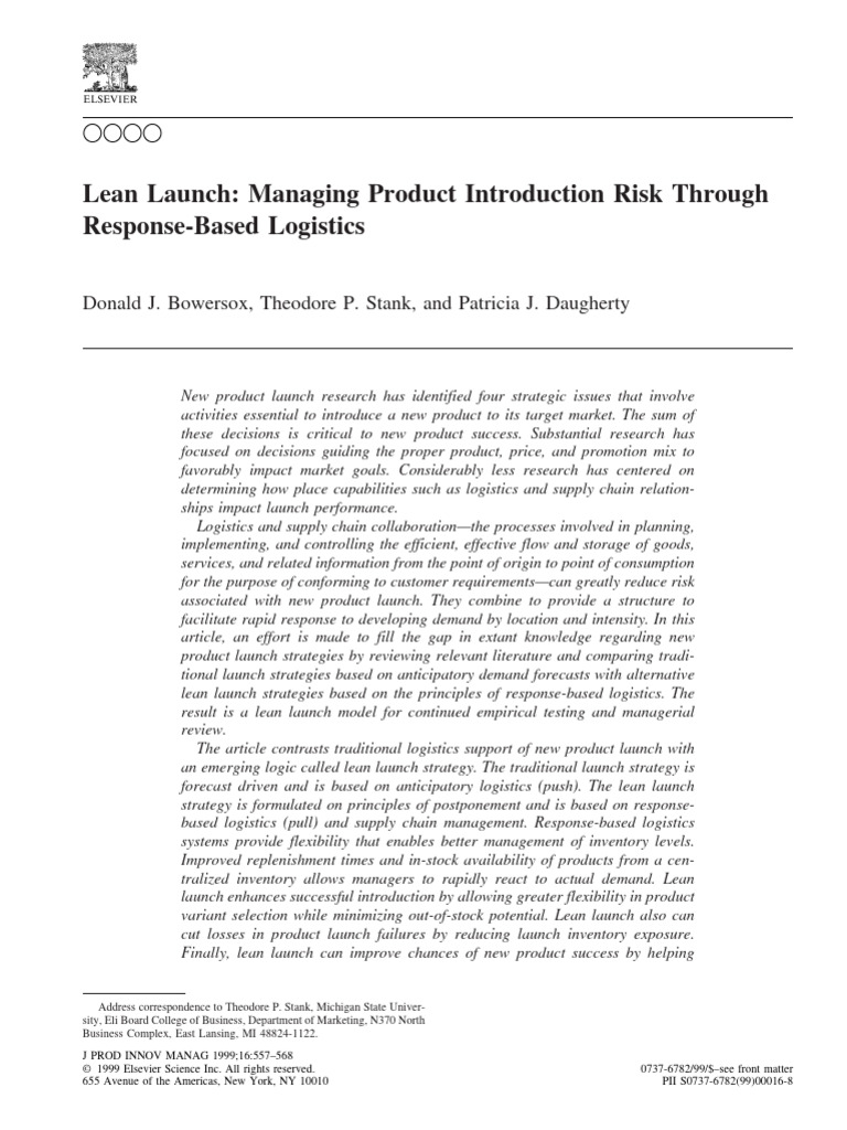 Lean Launch Strategies for New Products | PDF | Logistics | Inventory