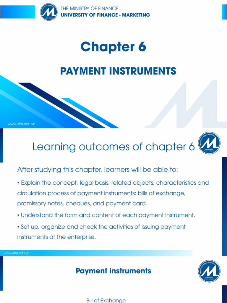 Chapter 6.1 - Payment Instruments | PDF | Negotiable Instrument | Cheque
