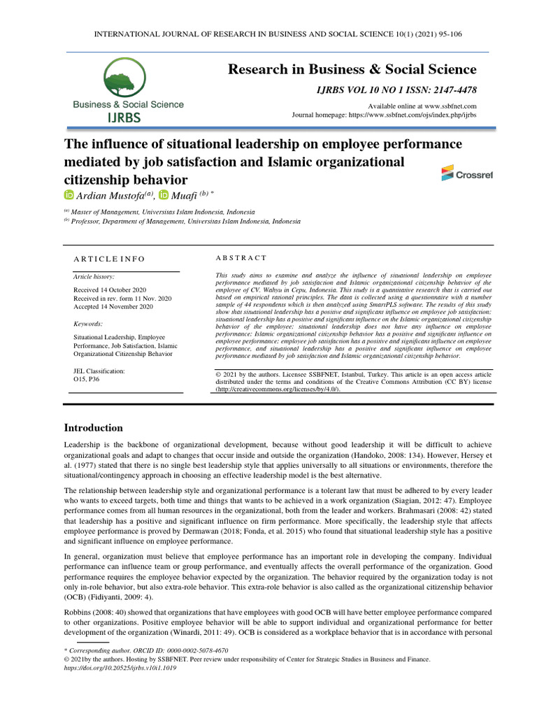 The Influence of Situational Leadership On Employee Performance ...