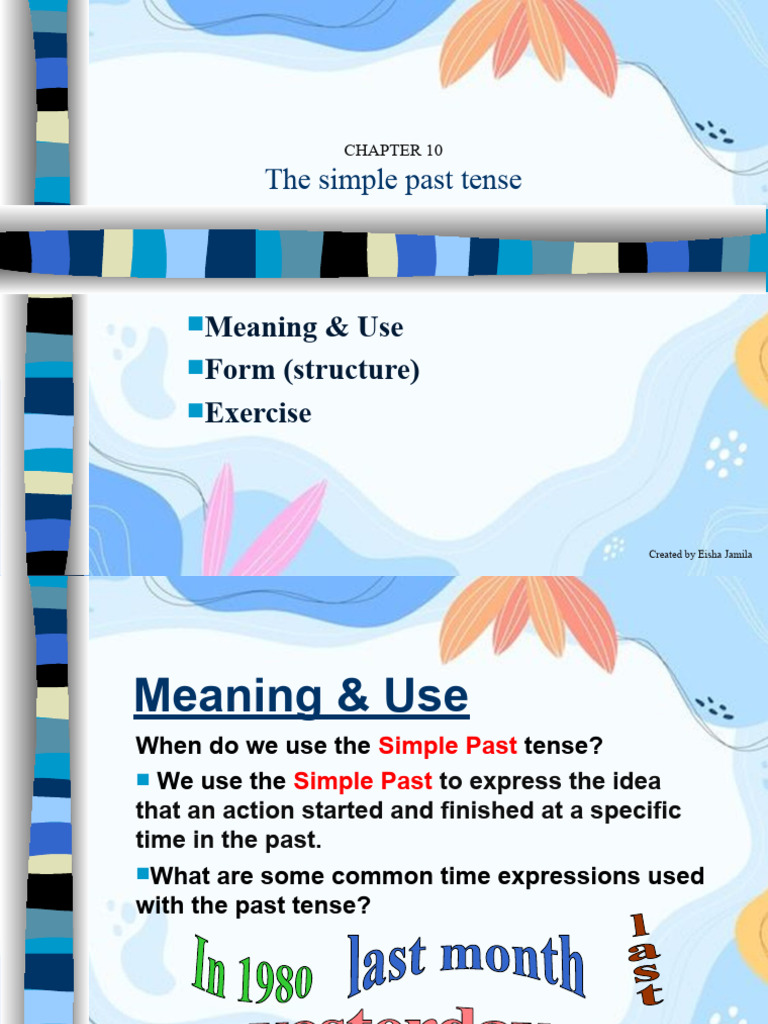 Understanding Simple Past Tense | PDF | Verb | Grammatical Tense