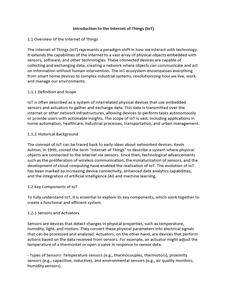 Introduction To The Internet of Things | PDF | Internet Of Things ...