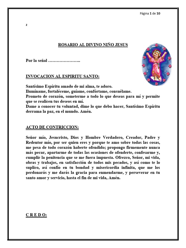 Rosario al Divino Niño Jesús PDF | PDF | María, madre de Jesús | orador ...