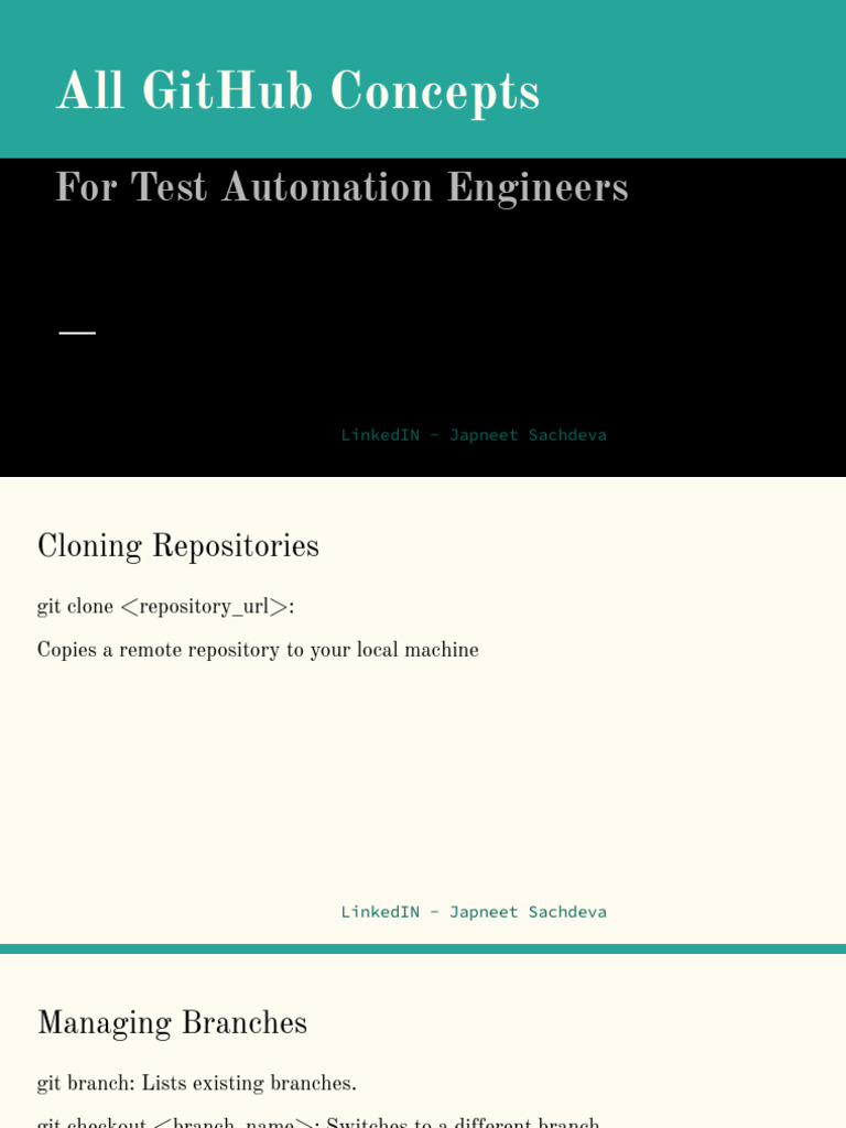 Essential Git Commands for Test Automation | PDF | Information ...