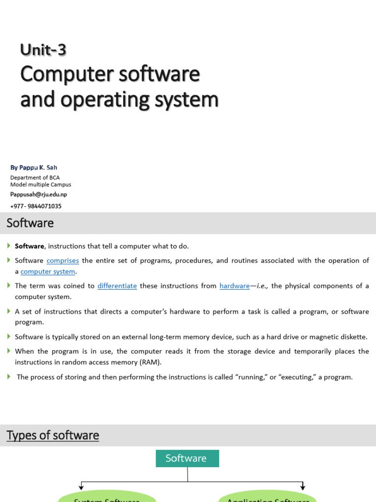 Computer Software and Operating System | PDF | Graphical User ...