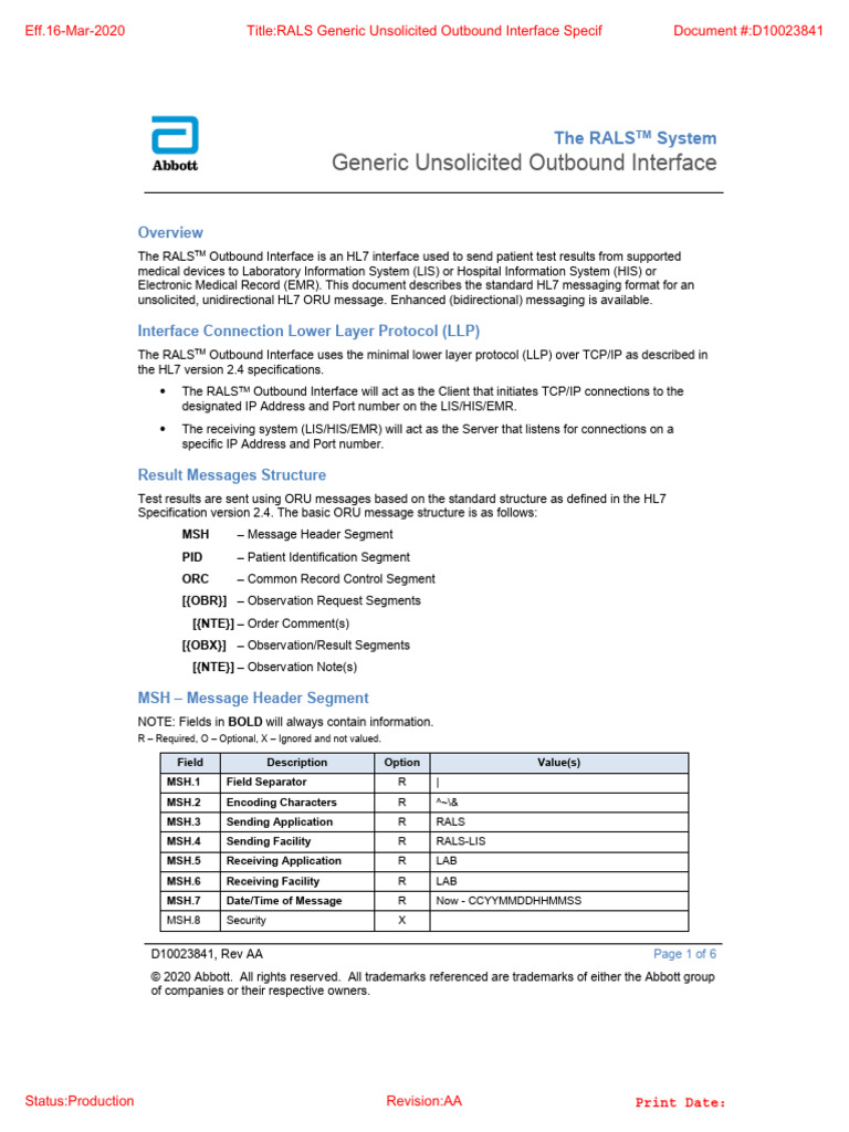 RALS Outbound Interface Overview | PDF | Port (Computer Networking ...