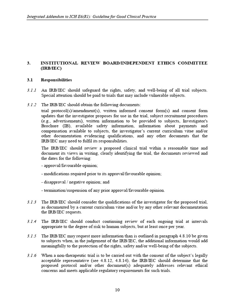Institutional Review Boardindependent Ethics Committee | PDF ...