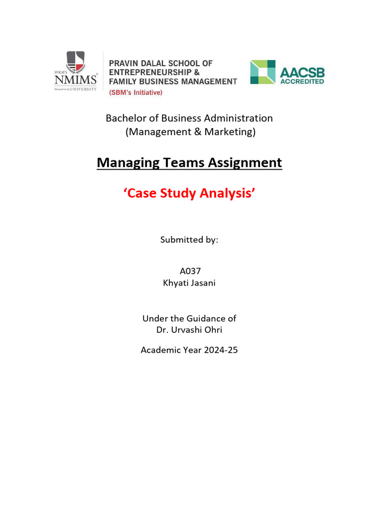 Case Study Analysis - A037 | PDF | Leadership | Goal