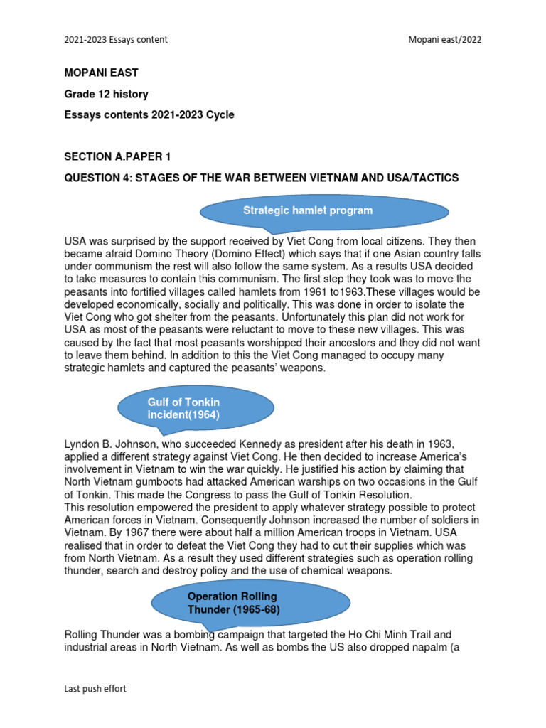 Vietnam War Strategies and Tactics 2021-2023 | PDF | Viet Cong ...