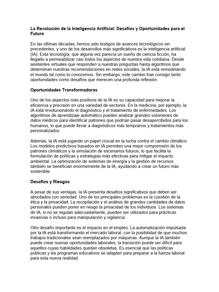 La Revolución de La Inteligencia Artificial | PDF | Inteligencia ...
