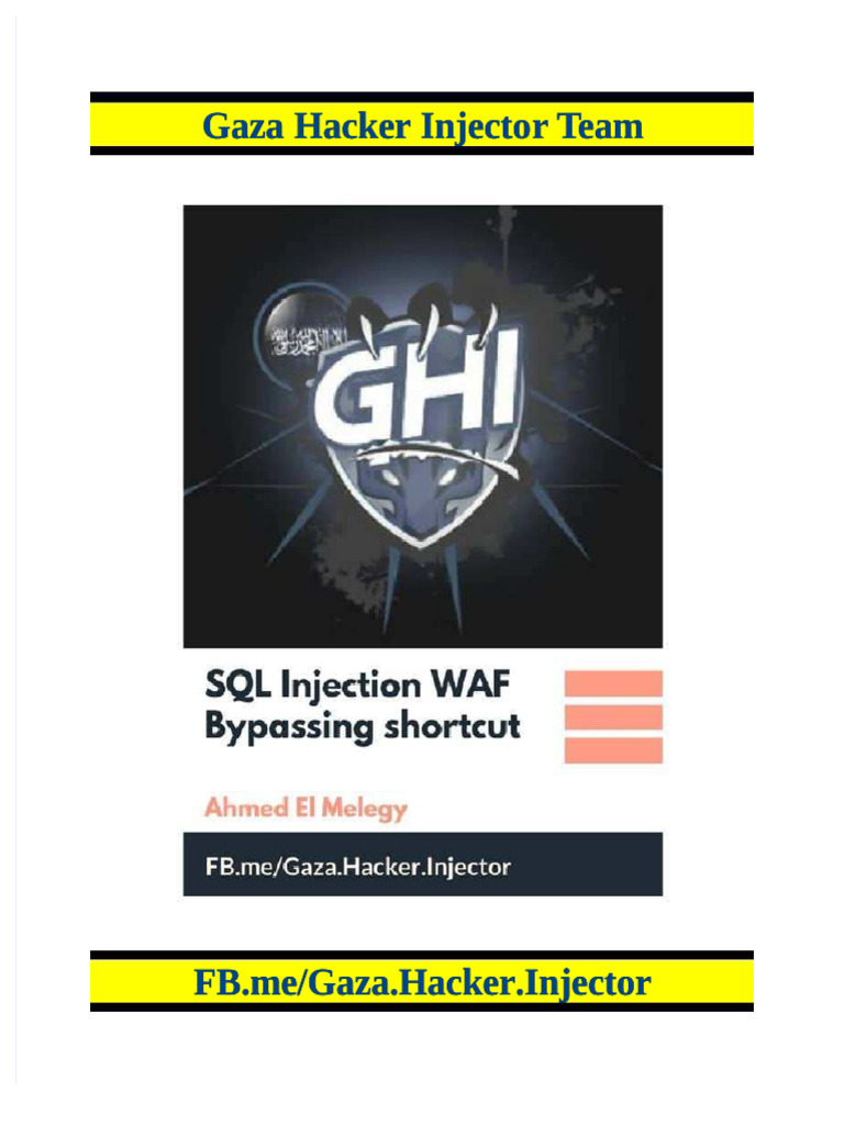 PDF SQL Injection Waf Bypassing Shortcut - Compress | PDF | Technology ...