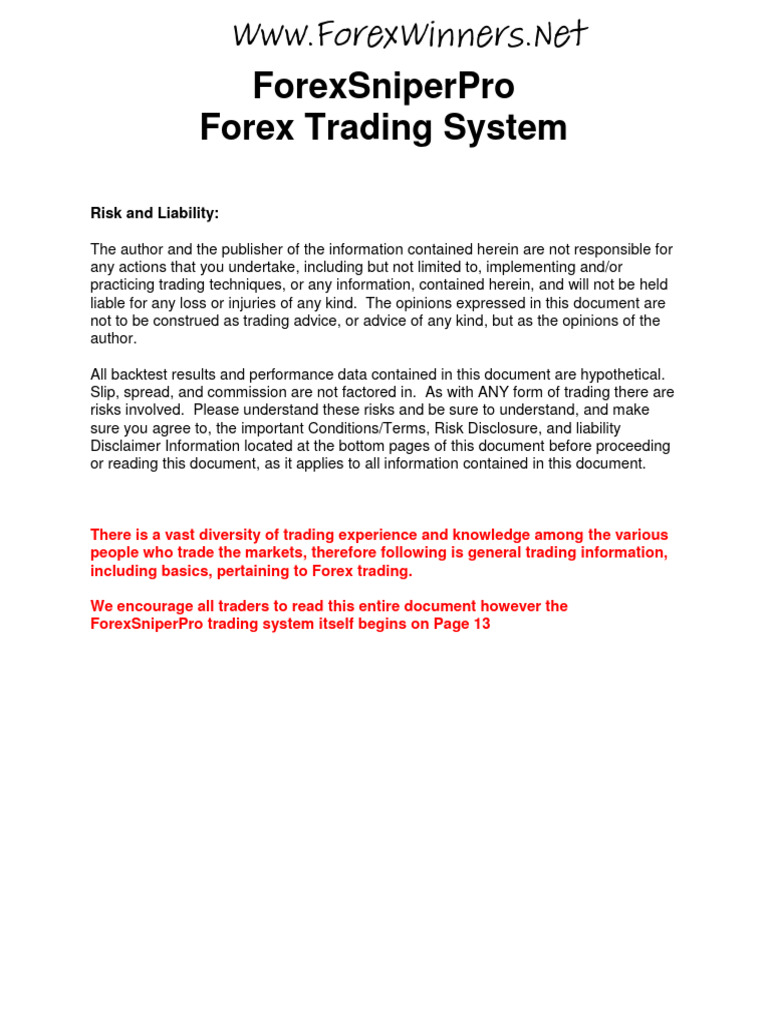 Forexsniperpro Manual1 | PDF | Foreign Exchange Market | Futures Contract