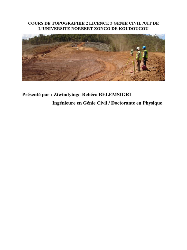 Cours de Topographie en Génie Civil | PDF | Topographie | Coordonnées ...