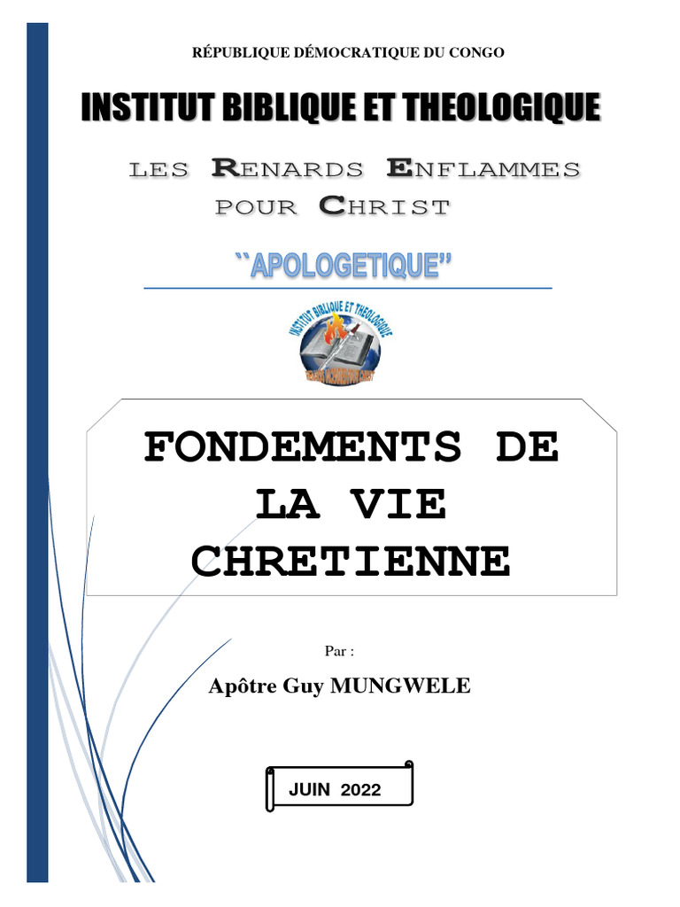 Fondements de la Vie Chrétienne | PDF | Baptisme | Âme