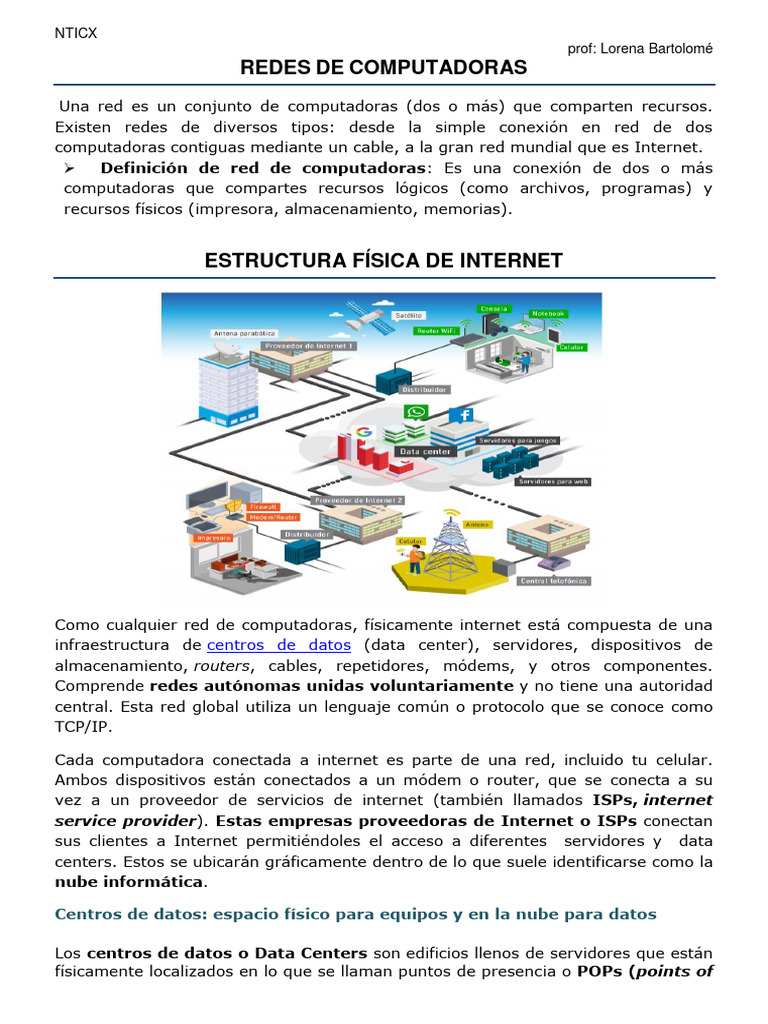 Estructura y Tipos de Redes de Computadoras | PDF | Red de computadoras ...