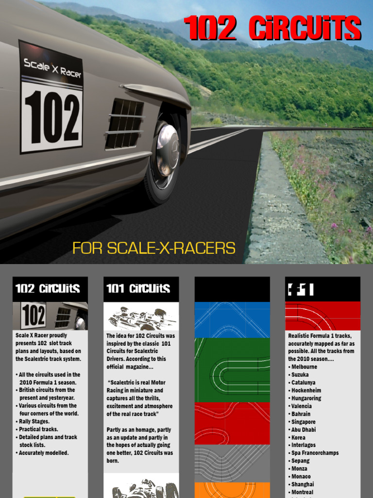 102 Slot Track Layouts for X-Racers | PDF | Formula One | Motorsport