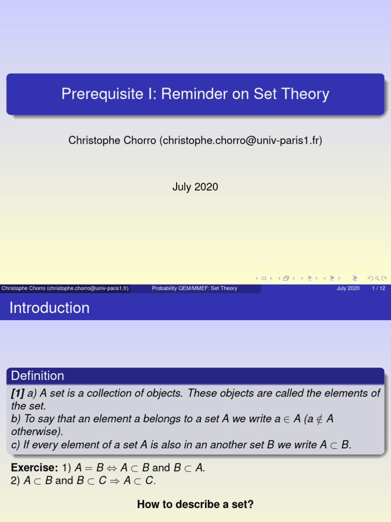 Set Theory Basics and Operations | PDF | Mathematics | Mathematical ...
