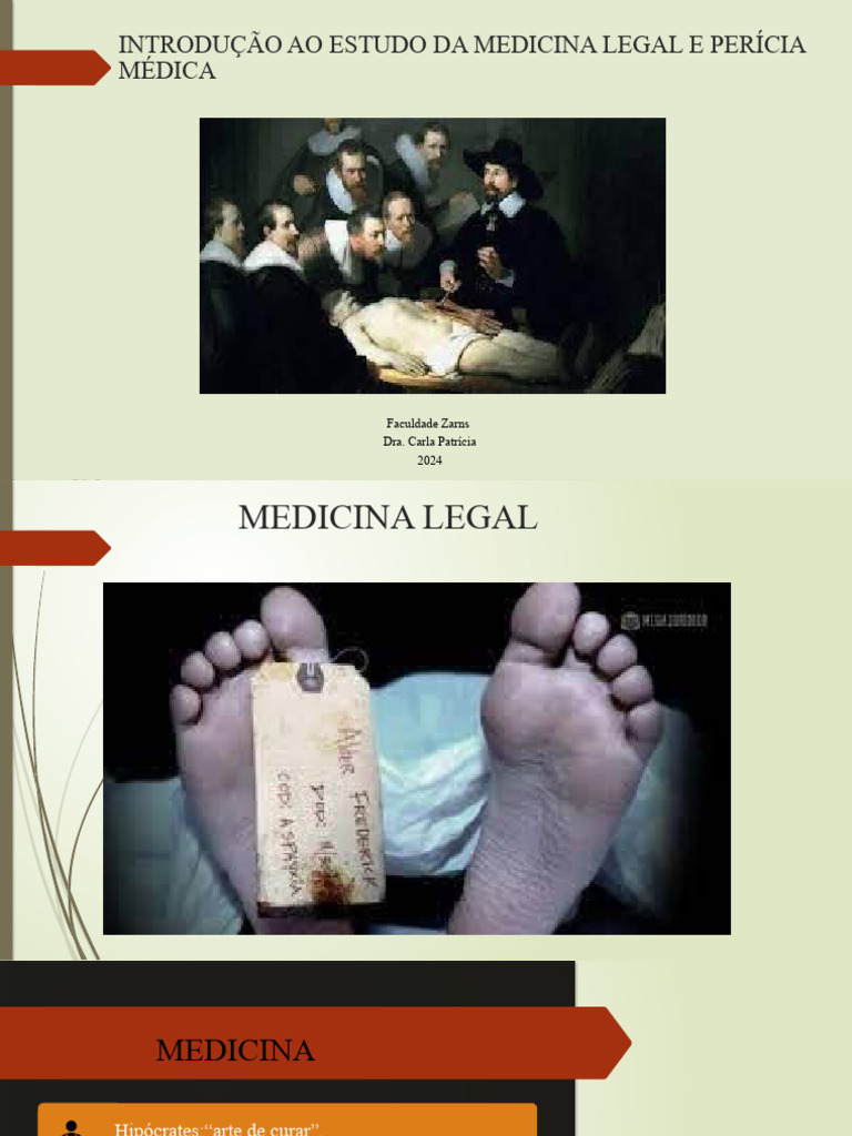 Introdução A Medicina Legal | PDF | Remédio | Jurisprudência médica