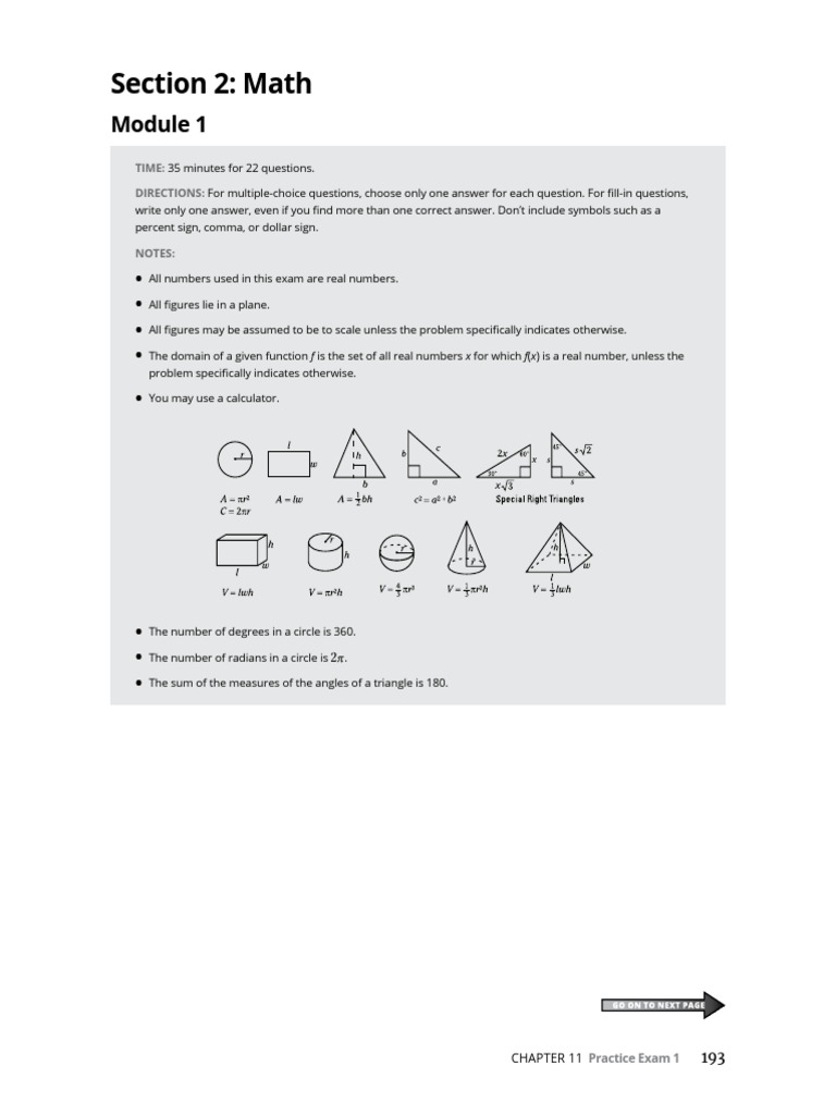 SAT Digital Diagnostic Test | PDF | Area | Circle