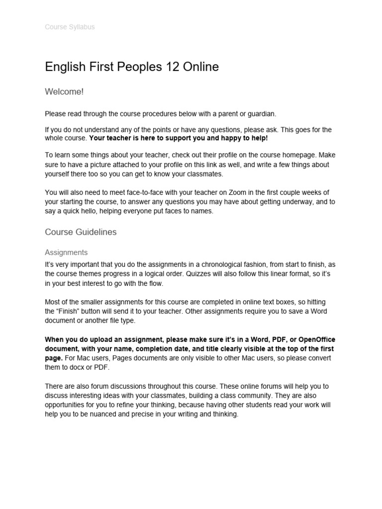 EFP12 Course Syllabus Sample | PDF | Rubric (Academic) | Plagiarism