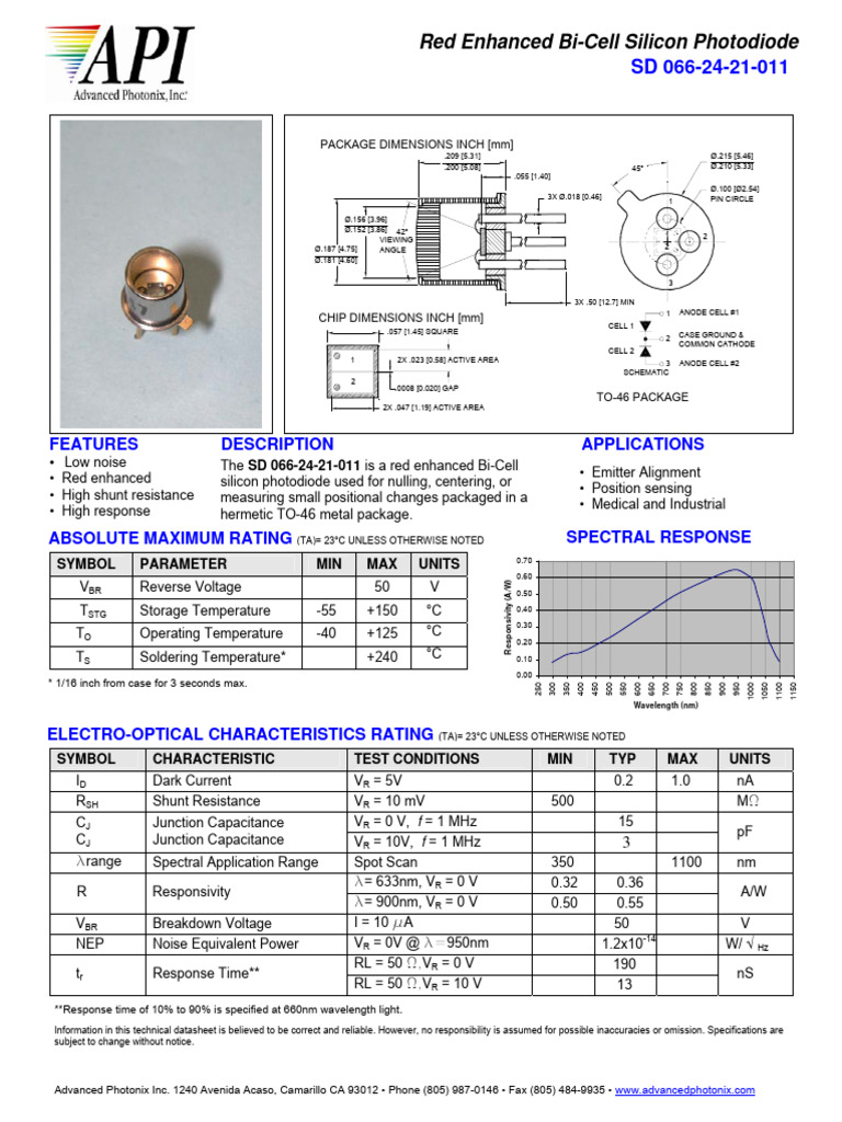 Bi-Cell photodiode | PDF | Electrical Components | Electromagnetism