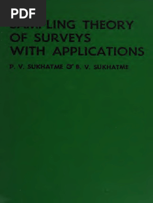 〜suger〜 Pandurang v. Sukhatme, Balkrishna v. Sukhatme - Sampling Theory of
