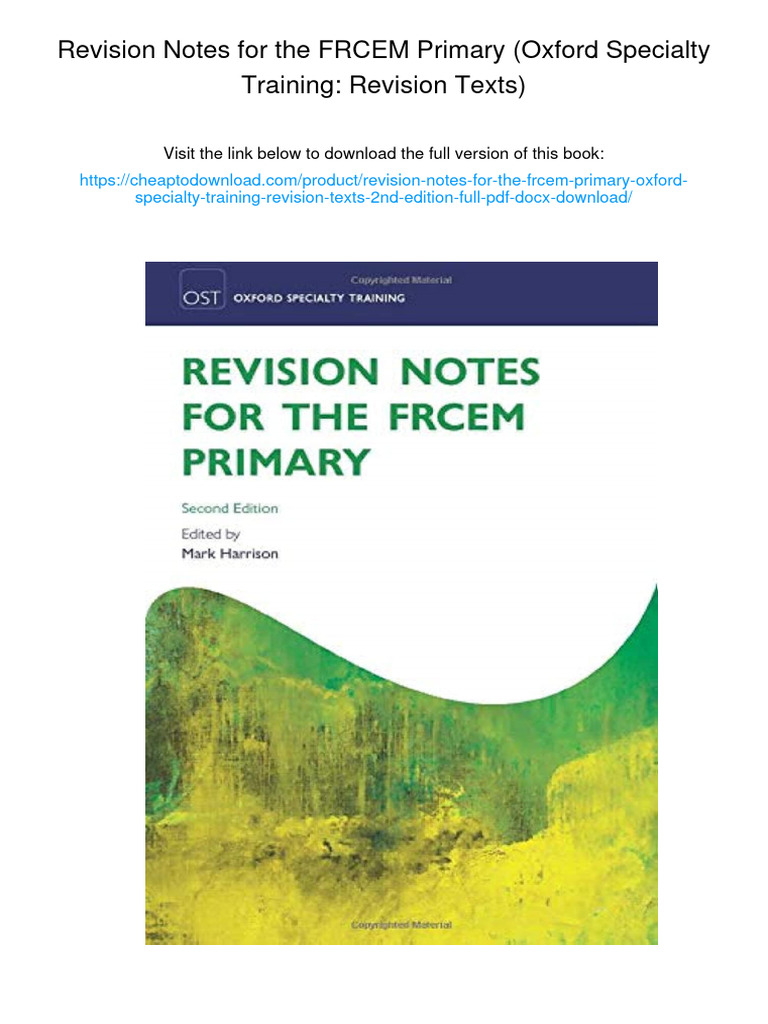 FRCEM Primary Revision Notes Overview | PDF | Arm | Shoulder