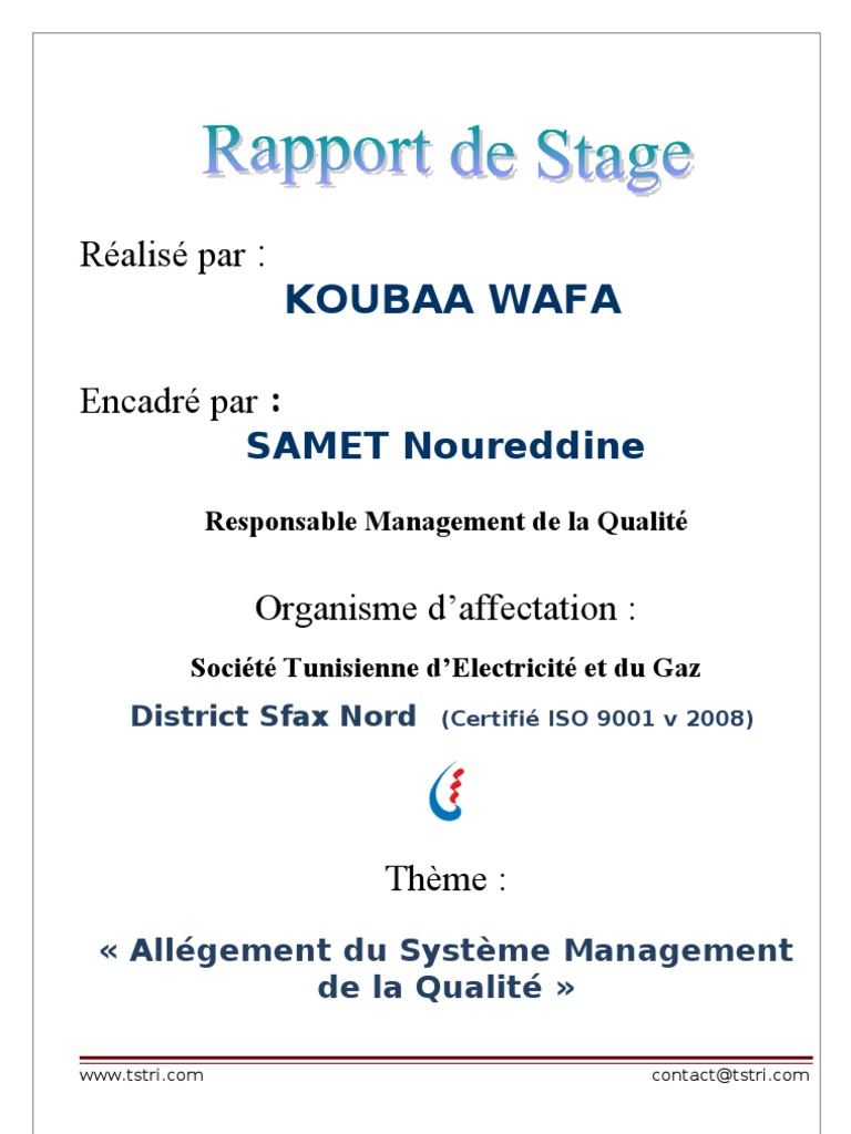 Rapport de Stage- STEG (1)